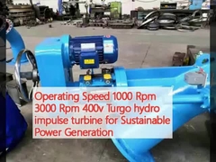 動作速度 1000 Rpm 3000 Rpm 400v 持続可能な発電のためのターゴ水力衝動タービン