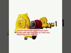 ステンレス鋼のガイドヴァーン・フランシス 水力タービン 2m3/sの入口流量率と 0.3-100m3/sの名流量